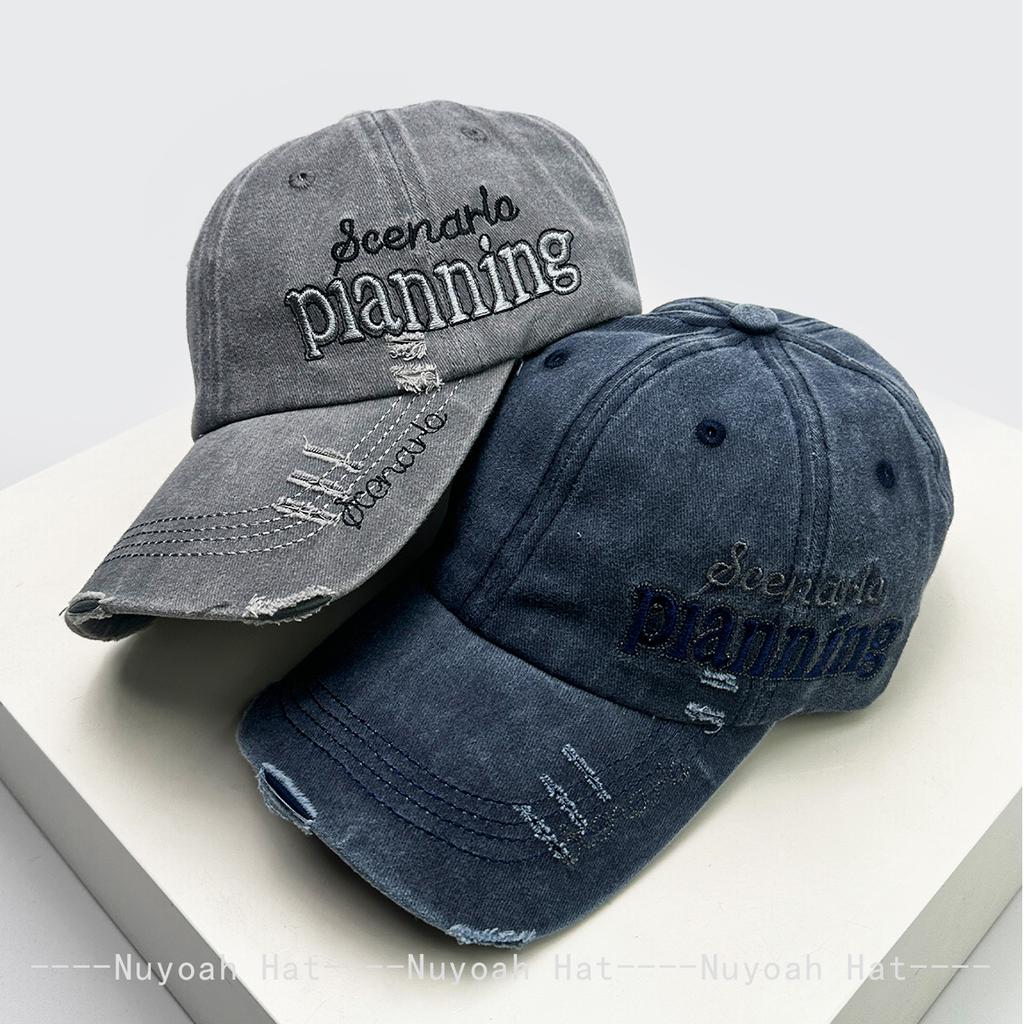 Baseball Stitching Stitched Embroidered Alphabet Side Women Men Her Him For Fresh Caps Peaked Hats Sunshade Broken Style Versatile Personal Retro