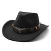 Hat Ethnic Style Cow Standard Western Cowboy Hat Roll Brim Retro Riding Wool Felt Hat