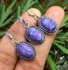Awesome Charoite Gemstone 925 Sterling Silver Plated Unisex Earring & Pendant Set OM-92