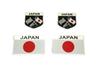 Speed Mao Car Japan Japan Flag Emblem Aluminum Stickers, 2 Types, Set of 4