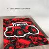 1pc Flannel Floor Mat, Outdoor Indoor Doorway Holiday Gift, Tractor Print Area Mat - Floor Mat with Vibrant Red and Black Tracto