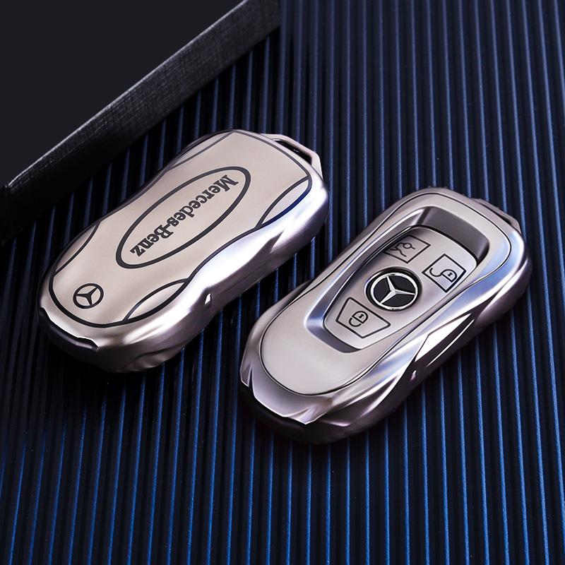 PZQ2   Leather Car Key Case Cover Fob Protector for Mercedes Benz GLC300L E30 W207 A C E S G GLS Class W177 W205 W213 W222 G63 X167 AMG