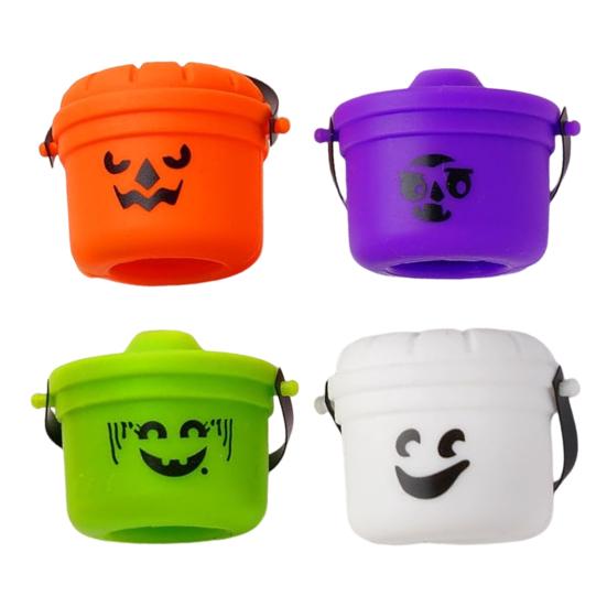 Yousheng Хэллоуин Ведро Тыква Крышка-топпер для соломинки Заглушка для питьевой соломинки для стаканов 30 унций и 40 унций Многоразовая крышка для соломинки Страшный аксессуар для напитков для вечеринок