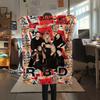 1Pc RBD Band Print Flannel Blanket, High quality Comfortable for All Seasons, Home Decor, Warmth and Comfort, Perfect for Gifts