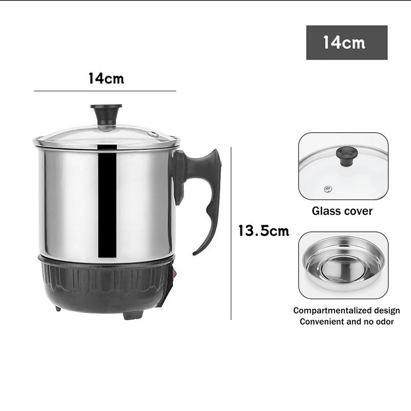 Мини электрическая нагревательная чашка с защитой от сухого кипения 11/12/13/14 см Портативный дорожный электрический чайник Домашний чайник Электрическая плита Чайник