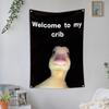 Wall Flag Creative Welcome To My Crib Flag Durable Easy Installation Wall Hanging Banner for Home Decoration