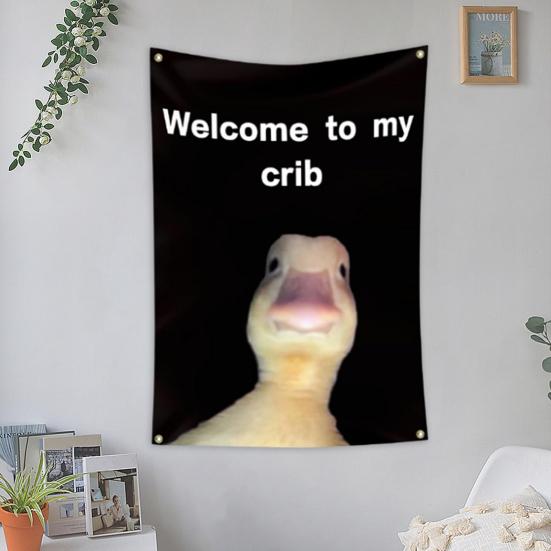 Wall Flag Creative Welcome To My Crib Flag Durable Easy Installation Wall Hanging Banner for Home Decoration