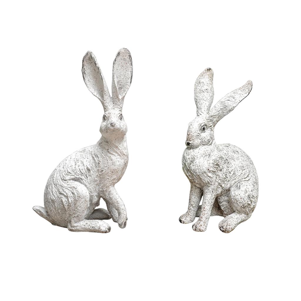 Смола Пасхальный Кролик Симуляция Животного Скульптура Украшение Ретро Сказка Подарок