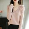 Women S V Neck Knit Sweater Long Sleeve Casual Basic Top