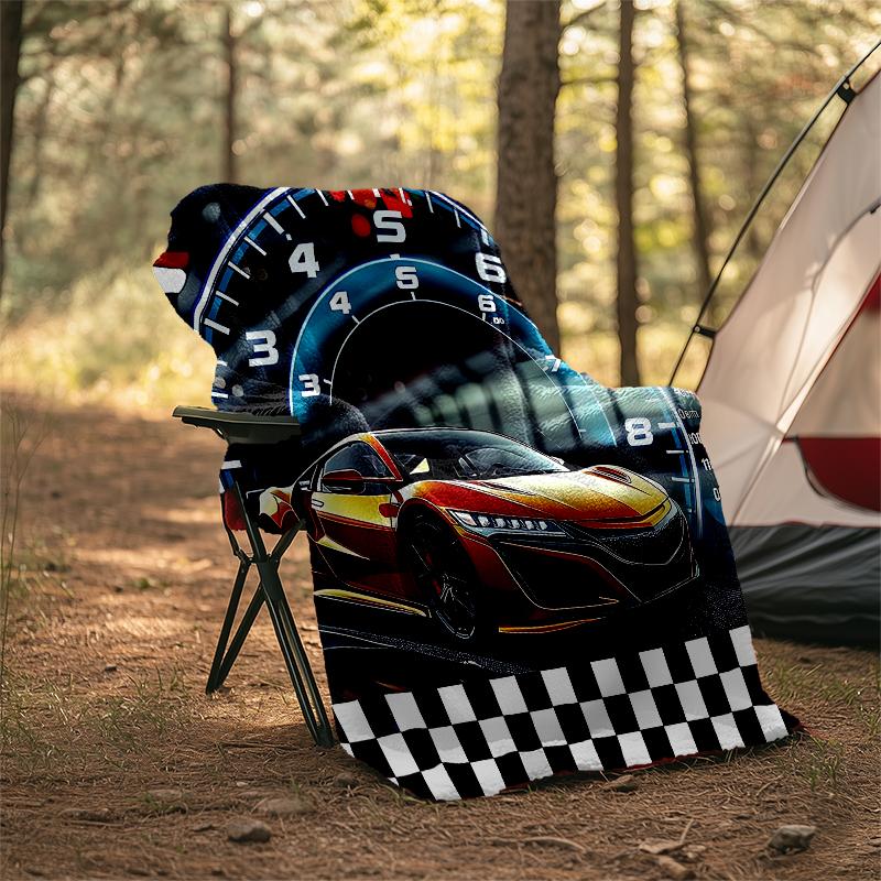 Racing Theme Printed Blanket - Perfect for Couch, Bed, Travel & Outdoor Use | Machine Washable, Cozy & Durable.