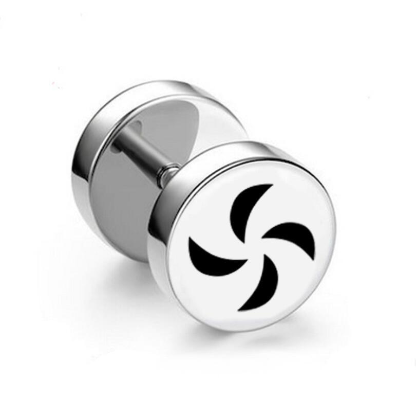 1 шт. Панк Черные Серьги-гвоздики из нержавеющей стали Круглые Женские Мужские Готические Тоннели Штанги Гантели Серьги Пирсинг ушей Циркон Подарки