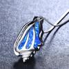 Unique Ocean Conch White Blue Fire Opal Stone Pendant Necklaces For Women 925 Sterling Silver Animal Jewelry Chain Necklace Gift