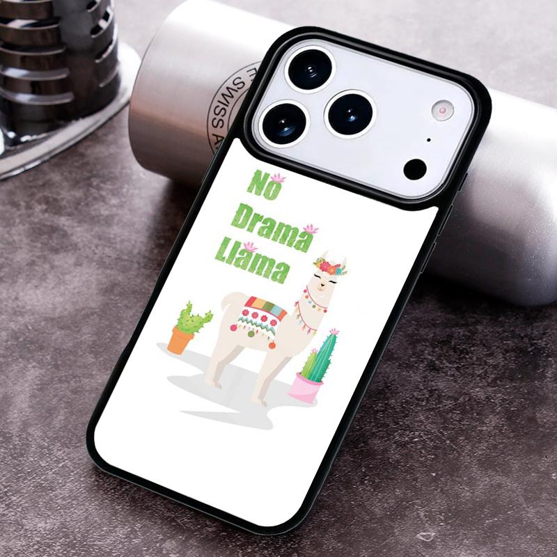 No Drama Prob Llama Lama Phone Case for iPhone 17 16 15 Pro Max Air 14 13 12 11 Plus Shockproof Capa Cover