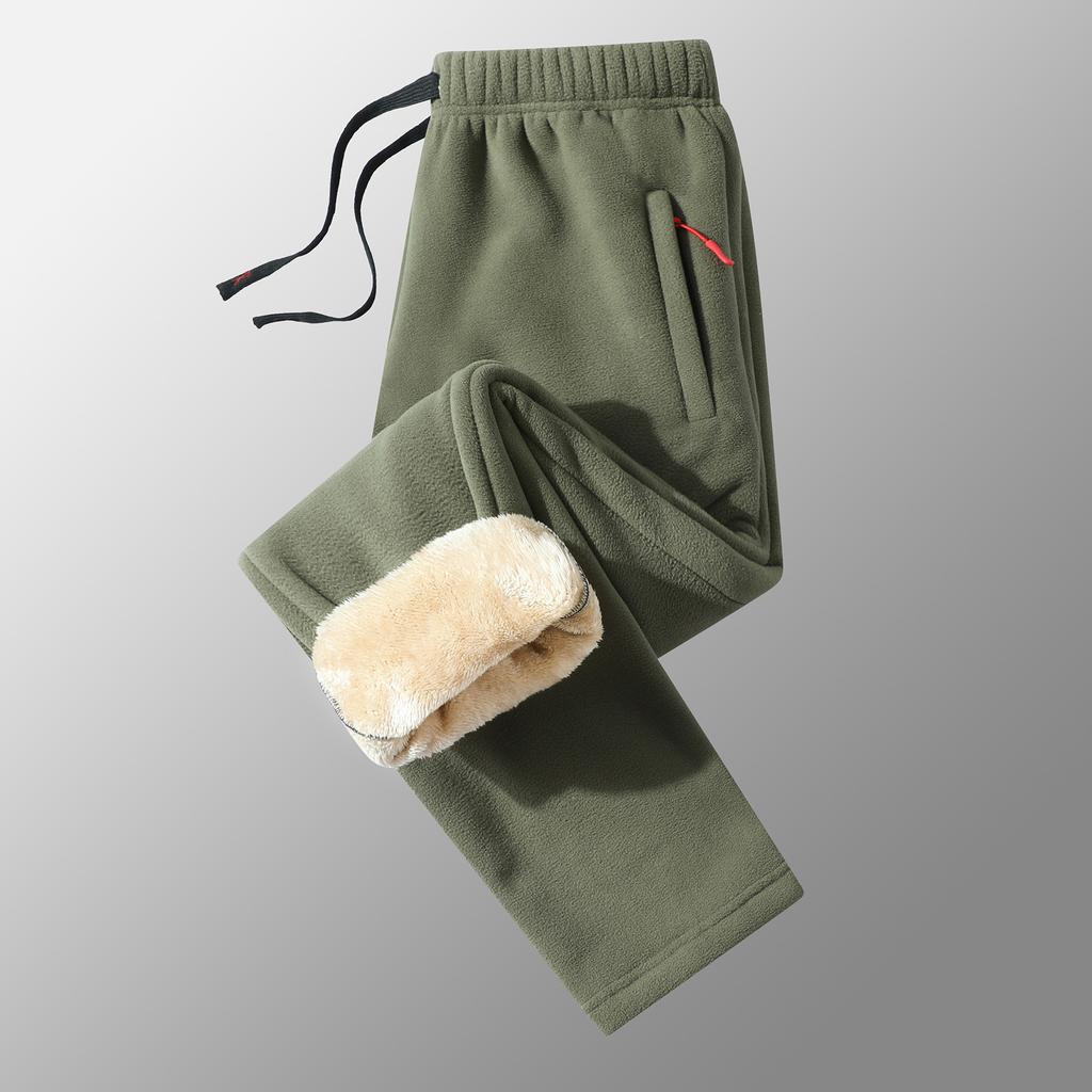 Мужские зимние утолщенные теплые брюки свободные спортивные большие размеры удобные брюки