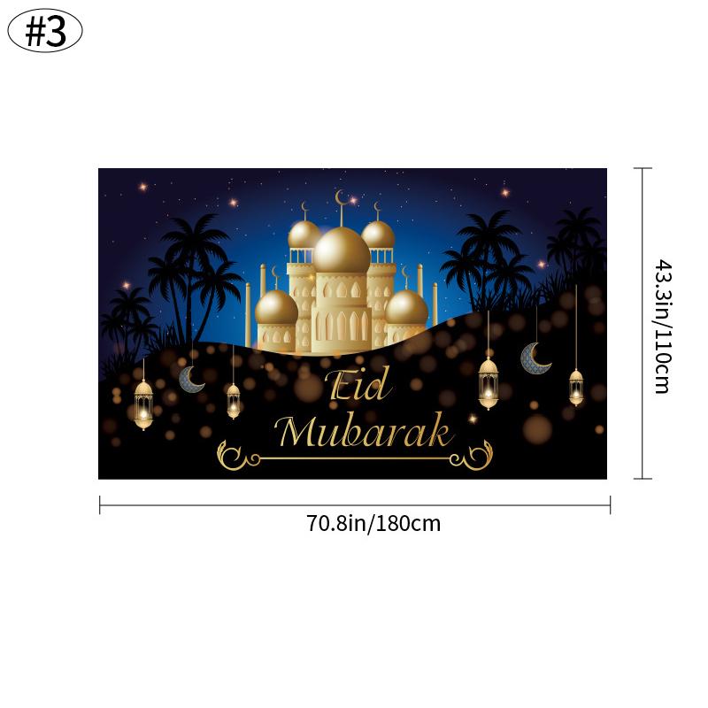 Рамадан Подвесной флаг Рамадан Украшения 2024 для дома Карим Помощь Ид Мубарак Исламская вечеринка Украшения Настенный гобелен Ткань