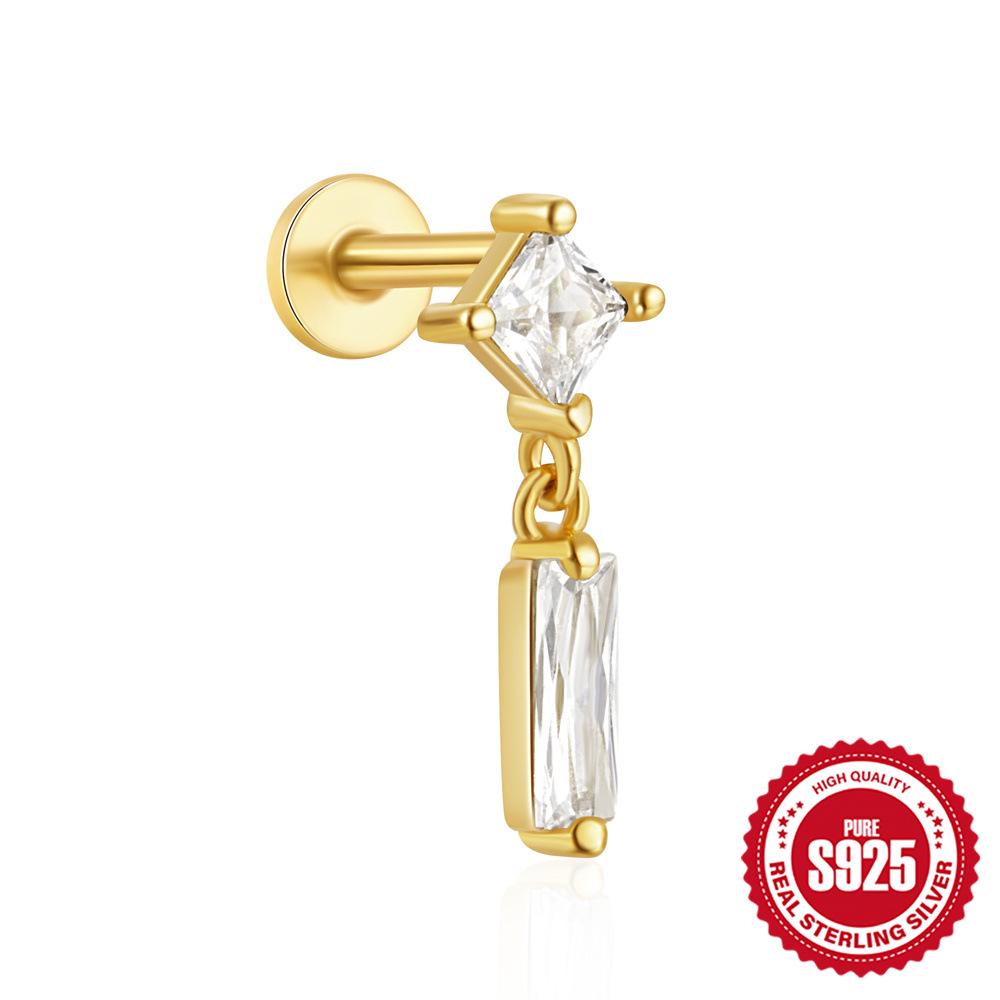 Серьги-пусеты из стерлингового серебра 925 пробы, в форме капли, треугольника, с гранатом и опалом