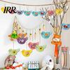 Hemp Rope Hanging Ornament Easter Wooden Decoration, 2D Flat Flowers Bird Ornaments, Decoration Spring Tree Pendant for Holiday Home Party Decor