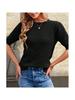 Women's Dot Knit Pullover Sweater Short Sleeve Cute Summer Blouse Top