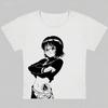 Y2k T-shirt 2000s Clothes Y2k Tops Crop Top Women Harajuku Emo Woman T-shirts Goth Gothic 90s Clothes Vintage Round Neck Tops