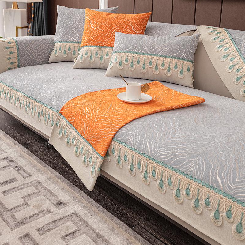 Affordable Luxury Style Modern High-End Leather Sofa Cushion High-Grade Four Seasons General Fabrics Non-Slip Cover Cover Towel