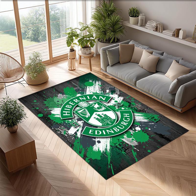 Hibernian FC Футбол Футбольный Узор Мягкий Ковер Зональный Нескользящий Ковер для Пола в Помещении Спортивный Декоративный Коврик для Спальни