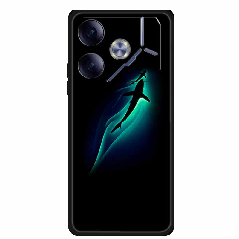 Чехол для телефона Tecno Pova 6 Задняя крышка Ударопрочный Черный Силикон Мягкий Funda для Tecno Pova 6 Чехол Pova6 6.78" Capas Coque