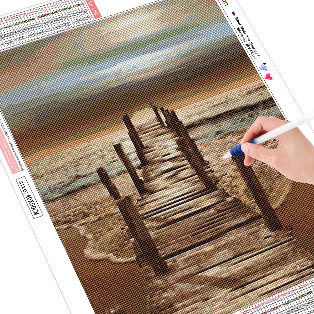 5D DIY Алмазная вышивка Морской пейзаж Вышивка крестом Полный квадрат Алмазная картина Стразы Любовь