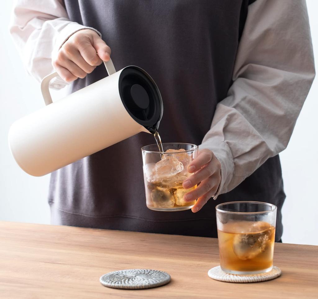 Термопот Peacock объемом 1 литр, вакуумная изоляция, широкое горлышко, 1 л, настольная кастрюля из нержавеющей стали, белая, с функцией подогрева/охлаждения AHW-100