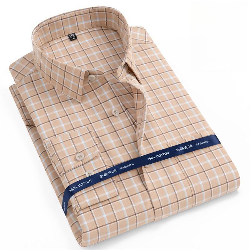 Новые рубашки из 100% чистого хлопка Оксфорд Мужская однотонная рубашка с длинным рукавом Стандартный крой Мужская с карманом Повседневная Осенняя Мужская рубашка 7XL 8XL