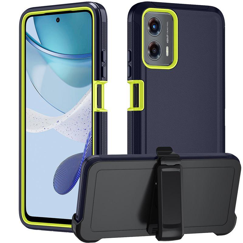 MOTO G Power 5G (2024) Чехол для телефона «Три в одном» с задним зажимом и защитой по всему краю
