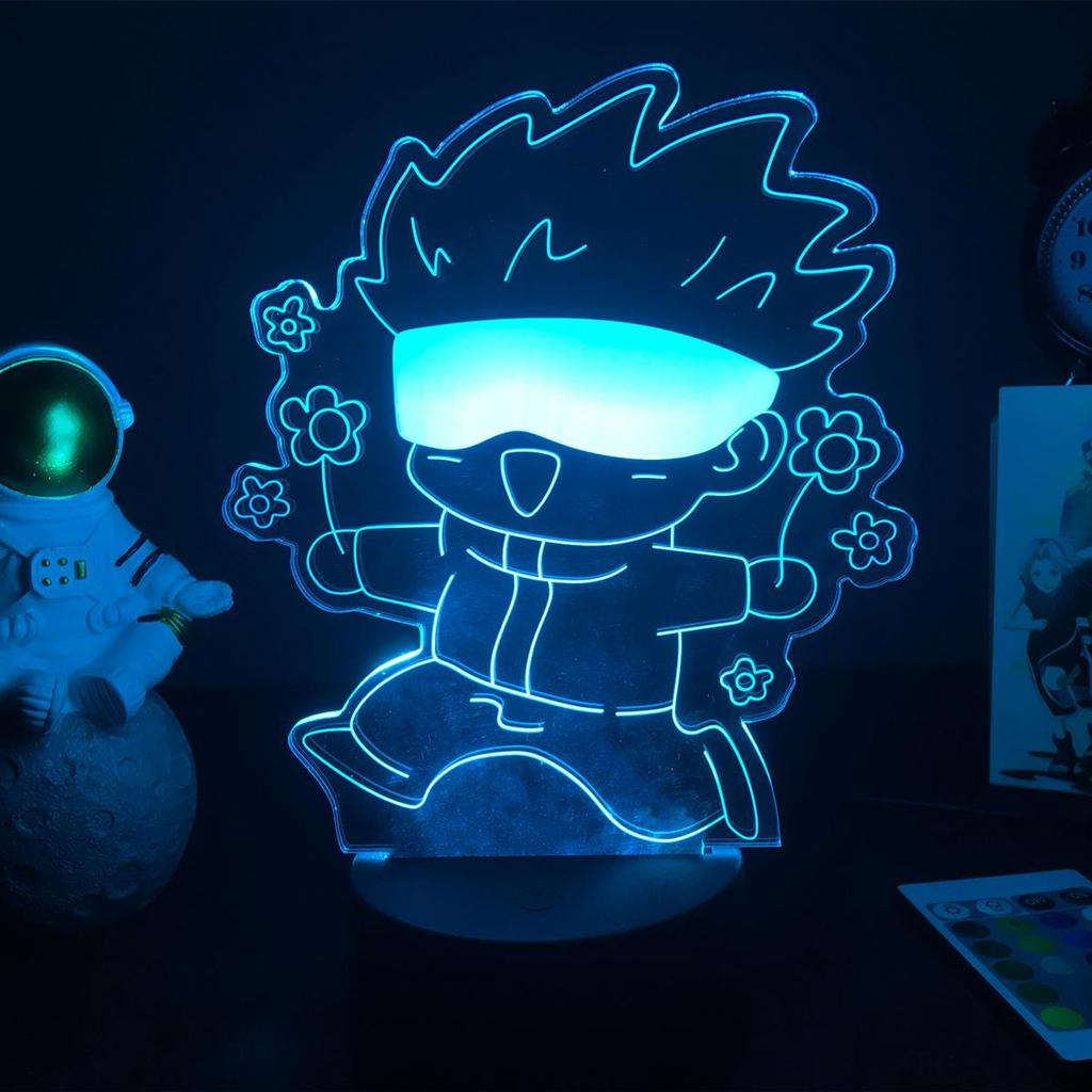 Аниме Gojo Satoru, акриловая фигурка, светодиодный датчик света для детей, украшение для спальни, ночник, подарок на день рождения, модель Jujutsu Kaisen