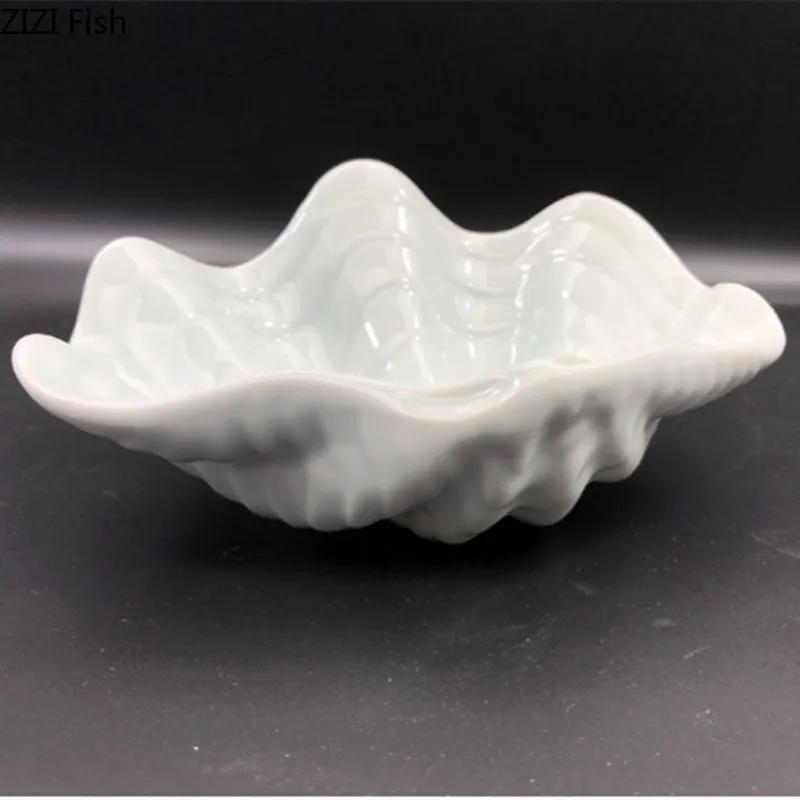 Тарелка в форме ракушки, японская керамическая тарелка для суши, десертная тарелка для отеля, тарелка для соуса для макания, домашняя кухня, креативная посуда