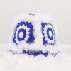 Rabbit Hair Bucket Hat Plush Female Hats Simple Winter Knitted Hat  Skiing