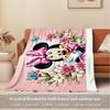 1pc Flannel Minnie Mouse Floral Bedding Throw Blanket Sofa Cover Gift Home Decorative Lightweight Soft Warm