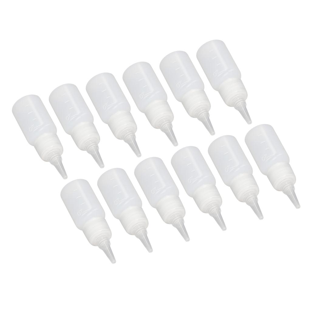100Pcs Plastic Squeeze Bottles 20ml with Scale Tip Cap for Liquid Condiment Sauce Paint Oil Glue Icing Baking Art Craft
