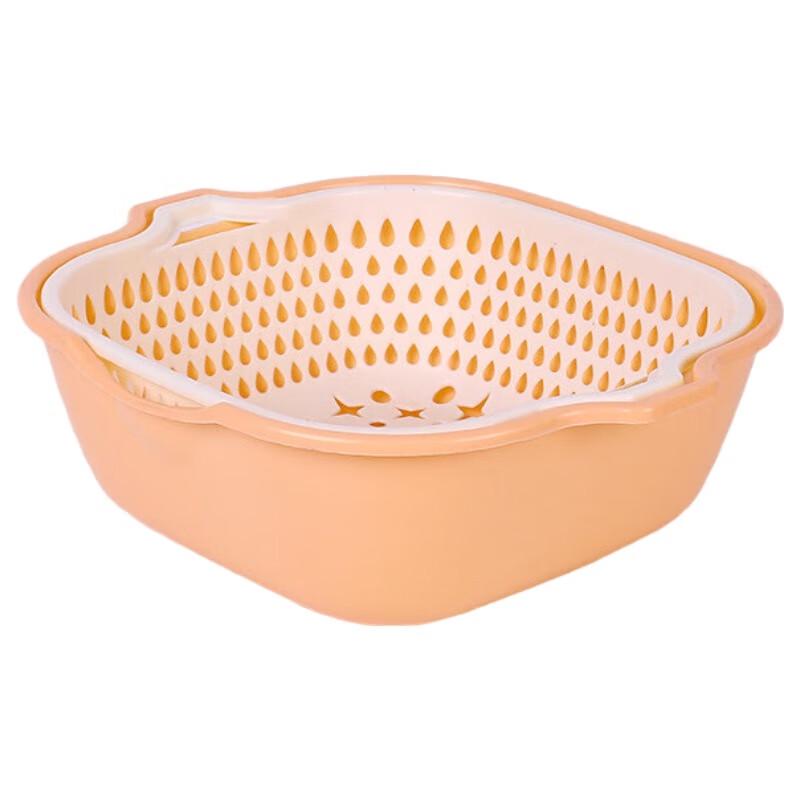 Zhishi Double-Layer Color-Block Kitchen Colander Set