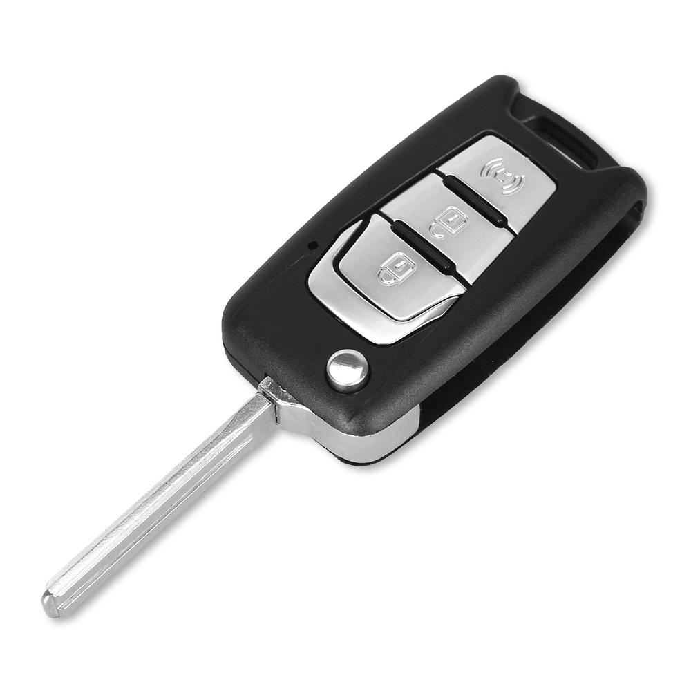 KEYYOU New Arrival Flip Folding Remote Car Key Shell Case Fob 3 Buttons For SsangYong Korando New Actyon C200 2016 2017 Uncut