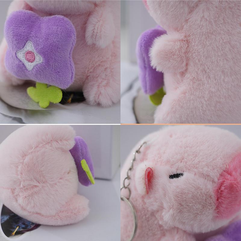 Pink KapiBala Pendant Water Guinea Pig Keychain Bag Pendant Cute Internet Celebrity Plush Toy Doll Ideal For Gift Idea