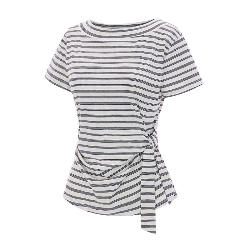 TVIEW Side Strap Striped T-Shirt_V6B-Cts015