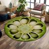Green Fruit Slice Pattern Print Round Rug, Living Room, Bedroom, Playroom Carpet, Non Slip Floor Mat, Gift