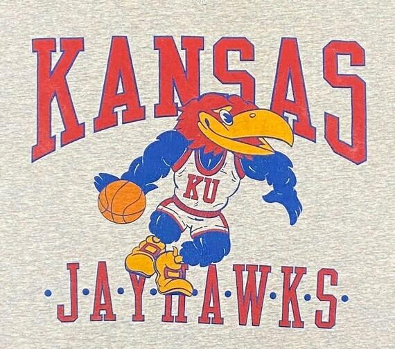 Футболка с баскетбольным кольцом Kansas Jayhawks Серая футболка Все размеры JJ4640 Унисекс футболка