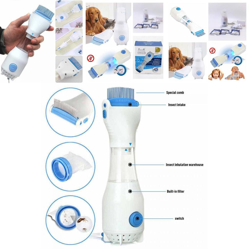 Электрическая вакуумная расческа для удаления гнид и вшей, щетка, фильтр для удаления блох у домашних собак и кошек, средство для лечения