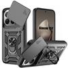 Case - E.F.CONNECTION - for Xiaomi 15T - Rigid Shockproof with Ring and Sliding Lens Protection - Black