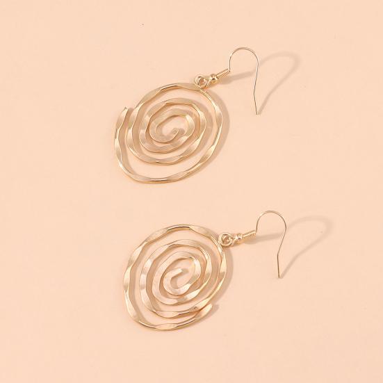 1 пара женских сережек-крючков, полые вихревые формы, гладкие полированные украшения для ушей, ювелирные изделия, серьги для отпуска, висячие серьги для вечеринок, висячие серьги на работу