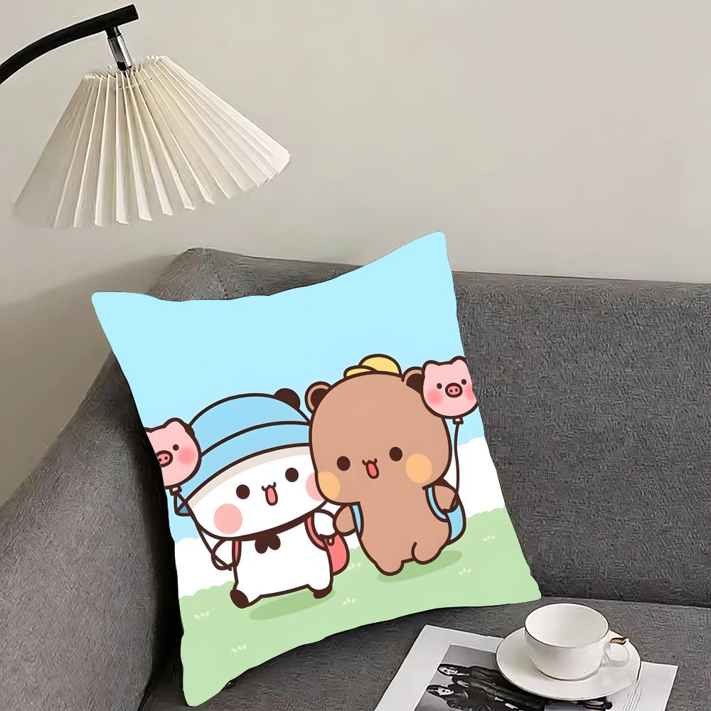 Чехол для подушки P-Panda Bubu And Dudu, двусторонний, плюшевый – Для автомобиля, дивана, спальни, идеально подходит в качестве подарка.