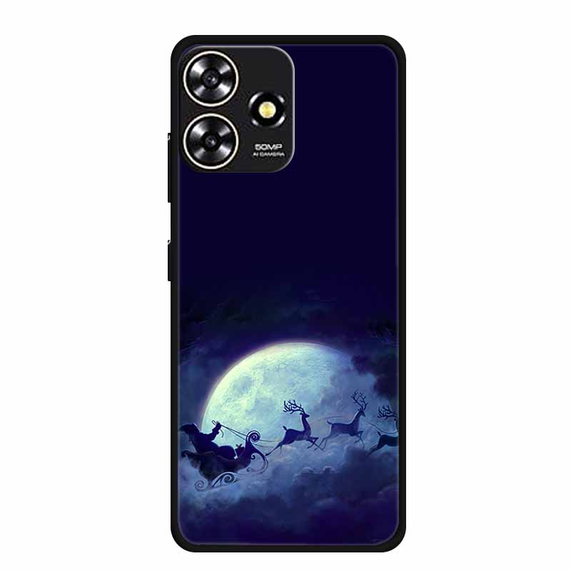 Christmas Phone Cases For ZTE Blade V50 Design 4G/ V50 Smart / A73 4G / Axon 50 Lite Cases Shockproof Silicone Soft Black Covers