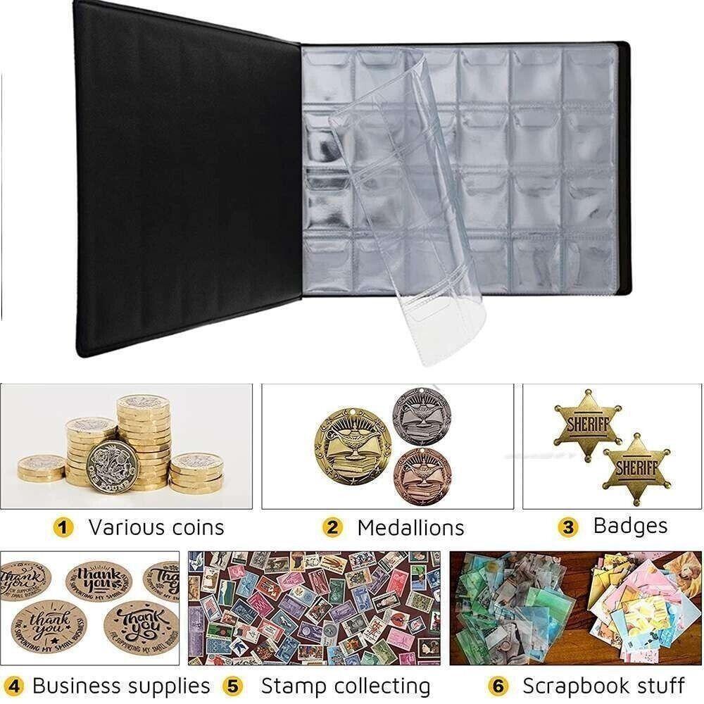 Чехол для хранения коллекции монет на 240 карманов, 10-страничный альбом для сбора монет для коллекционеров