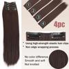 16/24 Inch Female Four Piece Long Straight Hair Wig with BB Clip Synthetic Heat-resistant Wig Naturally Suitable for Daily Wear