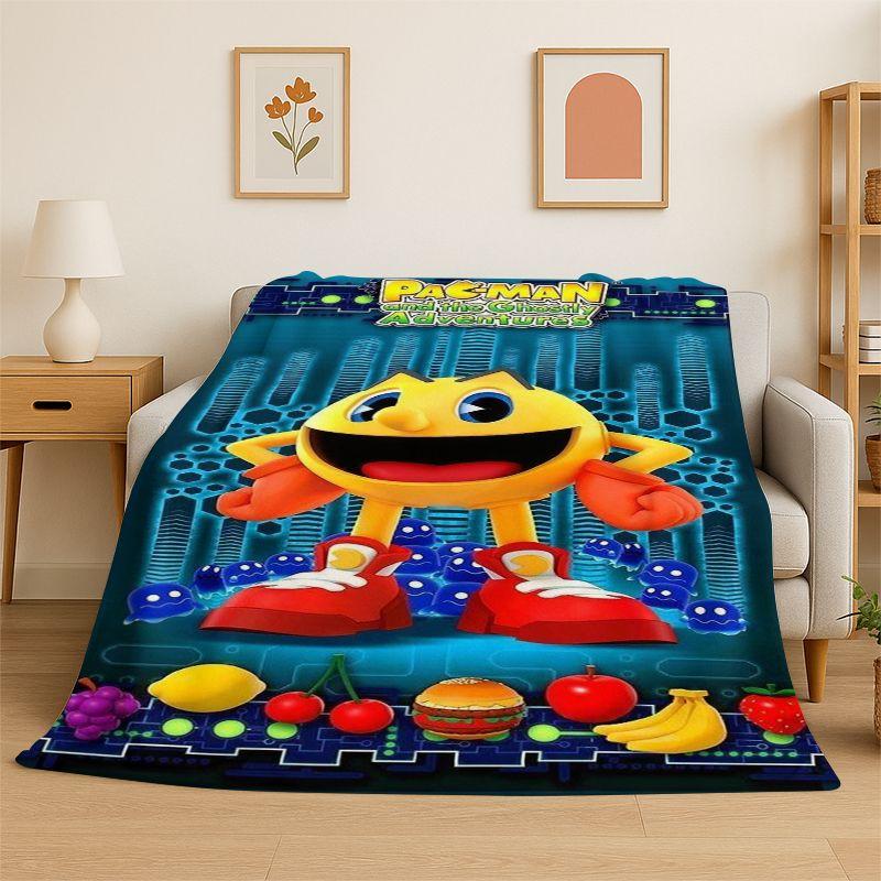 Retro P-Pacman Game Soft Flannel Throw Blanket,Cozy Blanket for Bed,Couch,Sofa,Bedroom,Living Room,Travel,Picnic Camping