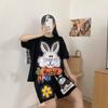 European Station Spring New Fashion Suit Casual Sports Printed T-Shirt Shorts Two-piece Set Women's Trend Brand